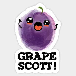 Grape Scott Cute Fruit Grape PUn Sticker